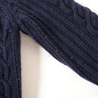 美品□シャネルカシミヤ100％ニットワンピースハイネックネイビー38