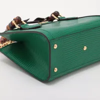 美品✨ グッチ スエード バンブー 2way ハンドバッグ グリーン ⭐️極美品⭐️ グッチ バンブー ハンドバッグ ショルダーバッグ