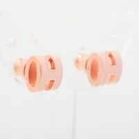 エルメス ポップアッシュ Hピアス ピアス(両耳用) GP ピンク