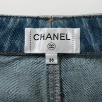 シャネル ココボタン 21A コットン デニムパンツ 36 レディース