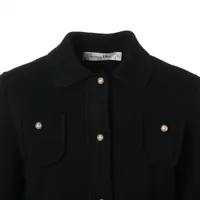 【クリスチャンディオール】ノーカラージャケット　CDボタン　紺 11 Lサイズ Christian Dior - クリスチャンディオール CHRISTIAN DIOR