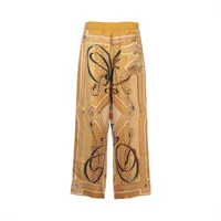 エルメス 23AW シルク パンツ 36 レディース イエロー 3H0443D9