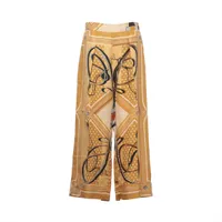 エルメス 23AW シルク パンツ 36 レディース イエロー 3H0443D9