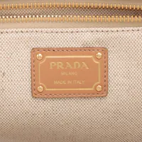 PRADA ベージュ キャンバストートバッグ 美品】PRADA トートバッグ ベージュ キャンバス - メルカリ