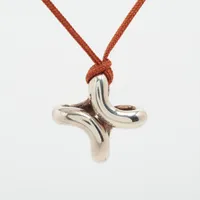 エルメス　リマ　ネックレス　赤紐 HERMES Lima necklace vintage SV925 エルメス リマ ネックレス