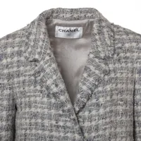 VINTAGE●CHANEL●ココボタン 05A ウール×ナイロン コート 38 シャネル ココボタン 05A ウール×ナイロン コート 38 レディース