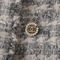 VINTAGE●CHANEL●ココボタン 05A ウール×ナイロン コート 38 シャネル ココボタン 05A ウール×ナイロン コート 38 レディース