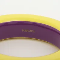 エルメス バングル S ラッカーウッド イエロー×パープル