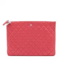 ランウェイ着 ニナリッチ 羊革 ラムスキン ラージクラッチバッグ 淡PINK マトラッセ シャネル 2WAYバッグ トップハンドル ミニ