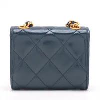 CHANEL ミニミニ マトラッセ コットン チェーンバッグネイビー CHANEL シャネル ミニミニ マトラッセ コットン チェーン バッグ
