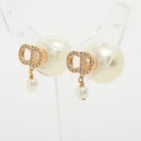 ディオール GP×ラインストーン×フェイクパール トライバル ピアス ブランド ディオール Dior Tribales ディオール トライバル ピアス(両耳用
