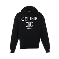 CELINE ブラックパーカー S セリーヌ 22AW ウール×アルパカ パーカー S レディース ブラック