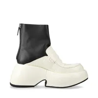 ロエベ クロコ型押し ブーツ 39 レディース ホワイト×ブラック