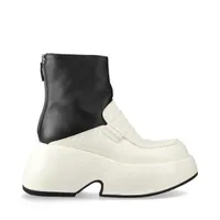 ロエベ クロコ型押し ブーツ 39 レディース ホワイト×ブラック