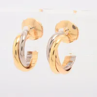 【美品】カルティエ　トリニティ　ピアス　片耳用　750 PG×WG Cartier - 本物 カルティエ Cartier トリニティ 750 YG PG WG