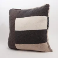 エルメス クッション ウール×カシミヤ ブラウン A3343204｜中古