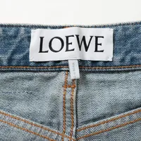 ロエベ アナグラム コットン デニムパンツ 34 レディース ブルー