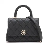 ★選べるカラー★【CHANEL】エレガント2WAYマトラッセバッグ シャネル マトラッセ キャビアスキン 2WAYハンドバッグ ブラック