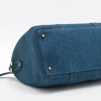 Chanel Coco Mark Denim 2WAY BOSTON BAG Blue Gold Metal