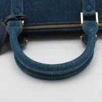 Chanel Coco Mark Denim 2WAY BOSTON BAG Blue Gold Metal