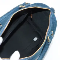 Chanel Coco Mark Denim 2WAY BOSTON BAG Blue Gold Metal