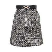 Louis Vuitton グレー モノグラムウールスカート 2200059450018.jpg