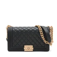すぐ届く【CHANEL】ボーイシャネル25 チェーン ショルダーバッグ CHANEL - シャネル ボーイシャネル25 レザーチェーンショルダー