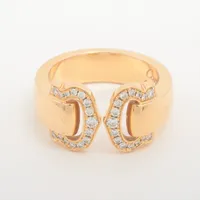 カルティエ 2C ダイヤ リング 750 スリーカラー ＃52【20866】 Cartier - カルティエ リング ダイヤ ダイヤモンド 2C
