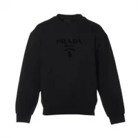 PRADA◆トライアングルロゴ/ACU1 2020 1712/20年モデル/パーカー/XS/コットン/BLK プラダ トライアングルロゴ 22年 コットン×ポリエステル