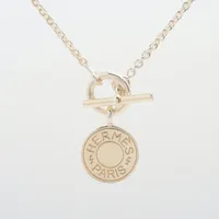 alemel※平日のみ様 エクリュ38 エルメス セリエ ネックレス 925 11.1g シルバー A3647836｜中古