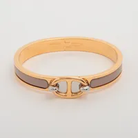 HERMES ミニクリックケリーGMバングルマロン・グラッセシルバー