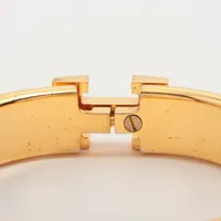 HERMES クリッククラックPM バングル GP エナメル ゴールド レッド エルメス クリッククラックPM レザー切り替えHバックルバングル