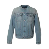 23SS PRADA プラダ トライアングルロゴ デニム シャツ ジャケット PRADA - プラダ 23年 コットン トライアングルロゴ 半袖 デニム