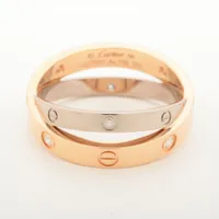 極美品 カルティエ ビーラブ リング 750 K18 PG WG ダイヤ 6P 極美品 カルティエ ビーラブ リング 750 K18 PG WG ダイヤ 6P