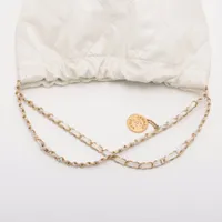 ホワイト カーフスキン ロゴ ゴールドチェーン ショルダーバッグ 楽天市場】CHANEL シャネル キャビアスキン ココマーク チェーン