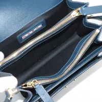 マルニ トランク レザー ショルダーバッグ ブルー A3391262｜中古