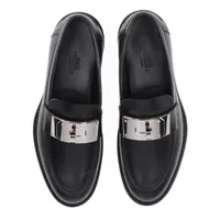 HERMES 黒 レザー ローファー 35.5 HERMES 黒 レザー ローファー 35.5