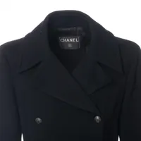 CHANEL カシミヤ100% ココマークボタン Aラインコート ブラック 44 tcjapan_16pfnavygreydress42