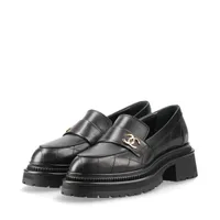 CHANEL ローファー　マトラッセ 37 ブラック シャネル ココマーク マトラッセ 23A レザー ローファー 35C