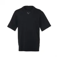 【新品】プラダ☆トライアングルロゴ入りTシャツ 人気カラー ブラック PRADA (プラダ) トライアングルロゴ クルーネック 半袖 Tシャツ