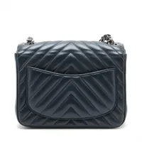 シャネル フラップバッグ17cm ミニマトラッセ ネイビー CHANEL シャネル ミニフラップバッグ ネイビー（美品 シャネル