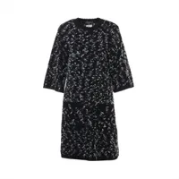 ⭐️極美品⭐️シャネル　フリルワンピース　ラッフル　黒　ウール　シルク　38 シャネル CHANEL ココマーク タートルネックニットワンピース