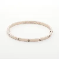 カルティエ ラブ ブレスレット Au750 サイズ15 Cartier 美品 カルティエ ラブブレス SM 新型 WG アフターパヴェ