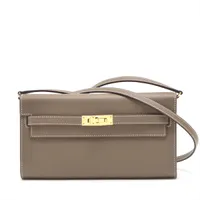 エルメス ケリーウォレット トゥーゴー ヴォーエプソン エトゥープ