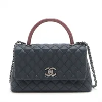 エピレザー 黒 ハンドバッグ ゴールド金具 OSTRICH - 美品 オーストリッチ OSTRICH バッグ ハンドバッグ