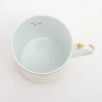 エルメス ピタゴラス マグカップ 陶器 ホワイト×レッド 底印「葉