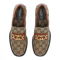 GUCCI GGキャンバス ローファー 37 1/2 GUCCI グッチ ローファー ネイビー 紺 サイズ:37 1/2(24.5cm) | 22秋冬