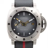 パネライ サブマーシブル GMT ネイビーシールズ PAM01323 SS×ラバー AT
