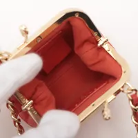 【美品】超レア　シャネル　ラム・マトラッセ・がま口・チェーンショルダー・ＳＶ金具 シャネル マトラッセ ラムスキン チェーンショルダーバッグ