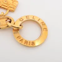【 CELINE 】 マカダム ブレスレット ゴールド バッグモチーフ CELINE セリーヌ マカダム ブレスレット K18イエローゴールド